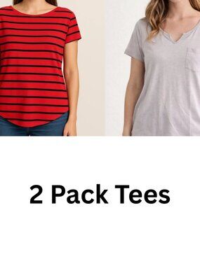 NEW - Lot of 2 Express Graphic Basic T-Shirt Top Tee  Women Size M Short Sleeve